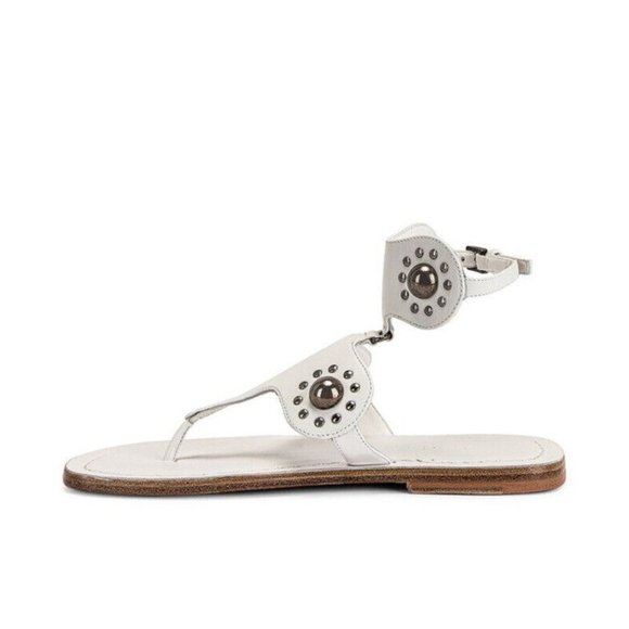 ALAIA Stud Sandals Blanc Craie Leather White - Picture 6 of 13